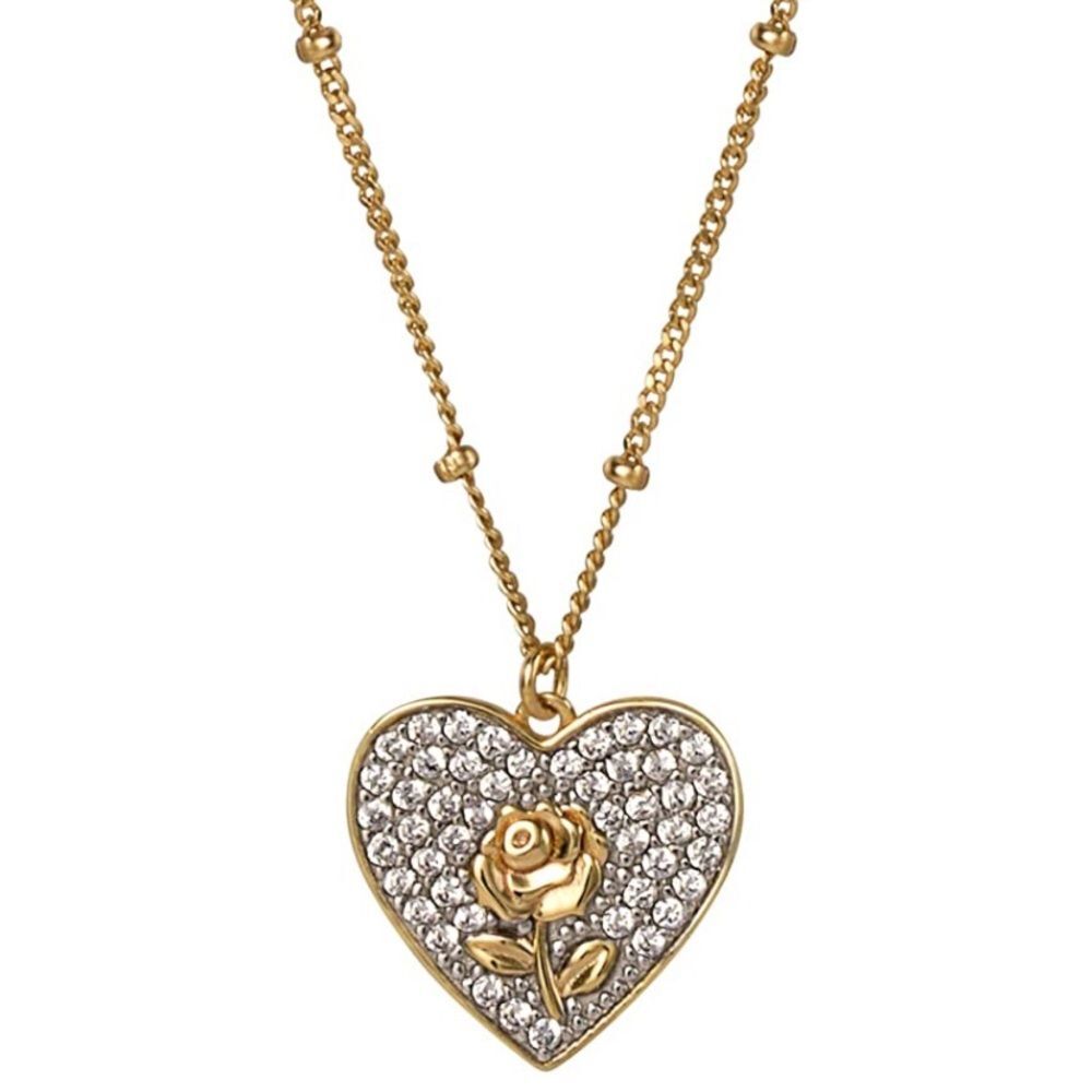 Disney Belle Enchanted Rose Beauty Beast Necklace